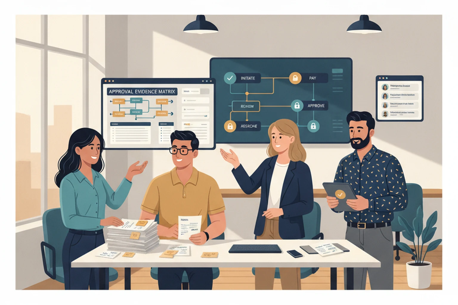 Accounts Payable Operations: Approval Evidence Matrix editorial illustration